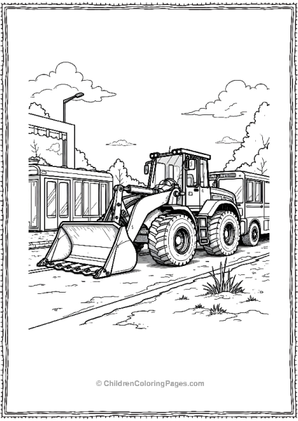 Bulldozer Clearing Spaces For New Public Transport Free PDF Printable