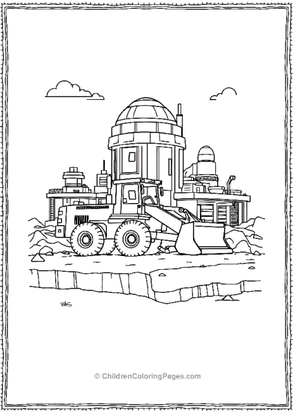 Bulldozer Constructing A Foundation For A New Building Free PDF Printable