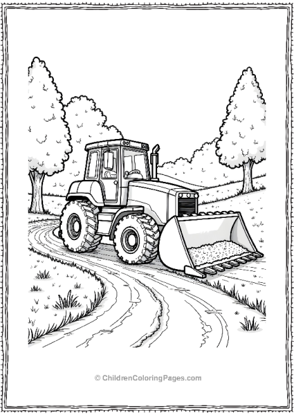 Bulldozer Creating A Dirt Path Free PDF Printable