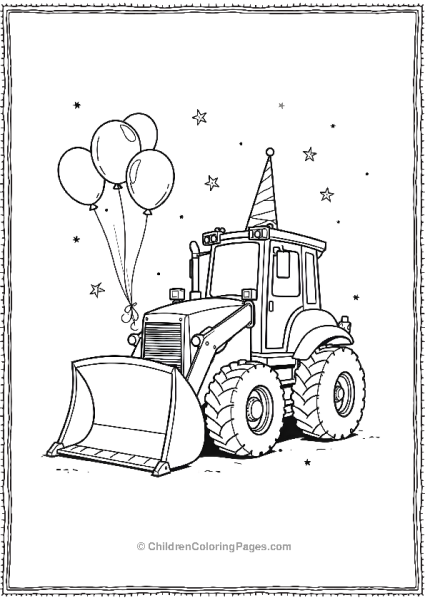 Bulldozer Decorated For Birthday Party Free PDF Printable