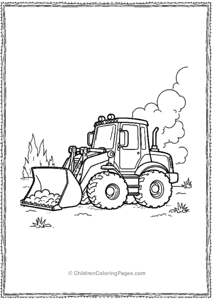 Bulldozer Helping Firefighters To Clear After A Log Fire Free PDF Printable