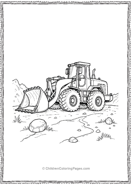 Bulldozer Moving Rocks Free PDF Printable