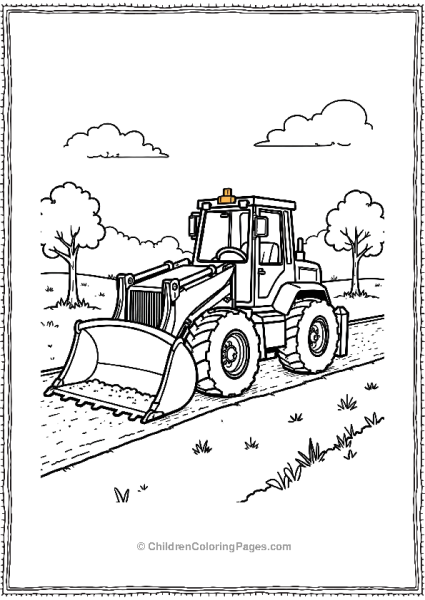 Bulldozer Paving A New Path In A Park Free PDF Printable