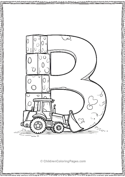 Bulldozer Stacking Blocks To Make A B Free PDF Printable