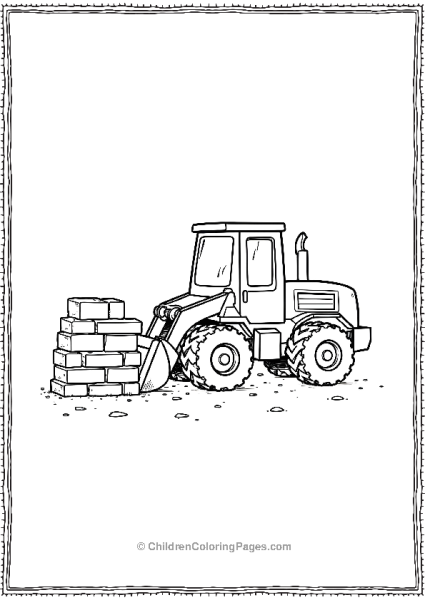 Bulldozer Tearing A Brick Of Walls Free PDF Printable