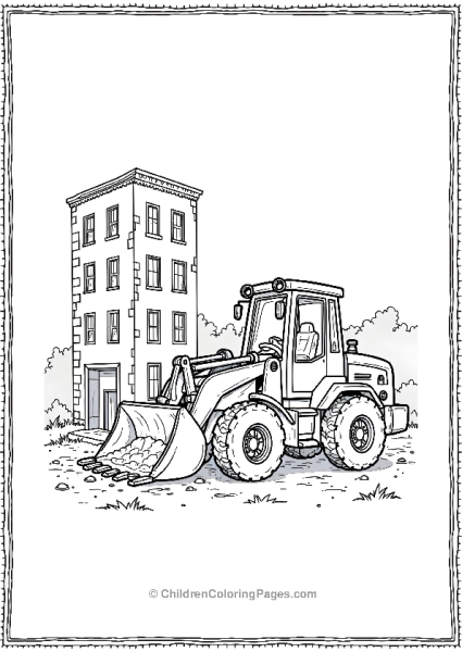 Bulldozer Tearing Down An Old Building Free PDF Printable