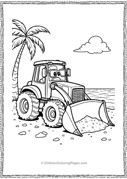 Bulldozer Wearing Sunglasses Free PDF Printable