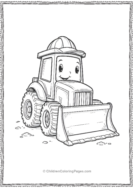 Bulldozer With Construction Hat Free PDF Printable