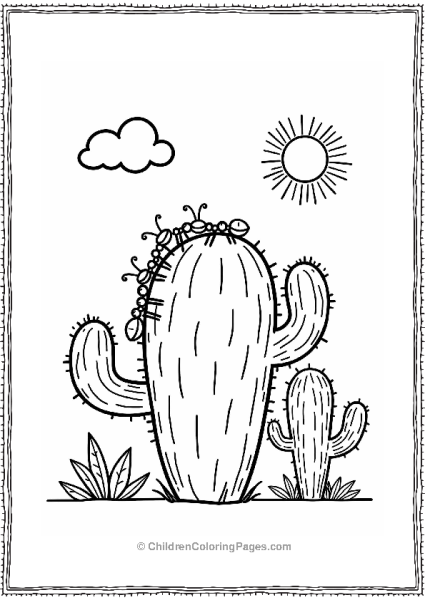 Busy Ants On A Cactus Free PDF Printable