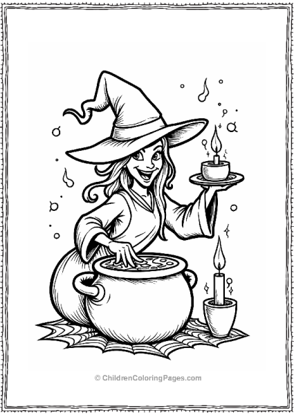 Cackling Witch At The Cauldron Party Free PDF Printable