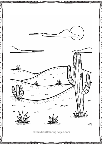 Cacti Among Sand Dunes Free PDF Printable