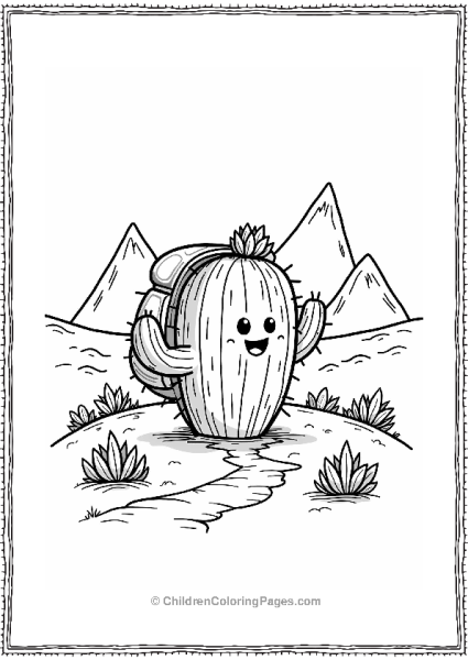 Cactus Adventure On A Mountain Path Free PDF Printable