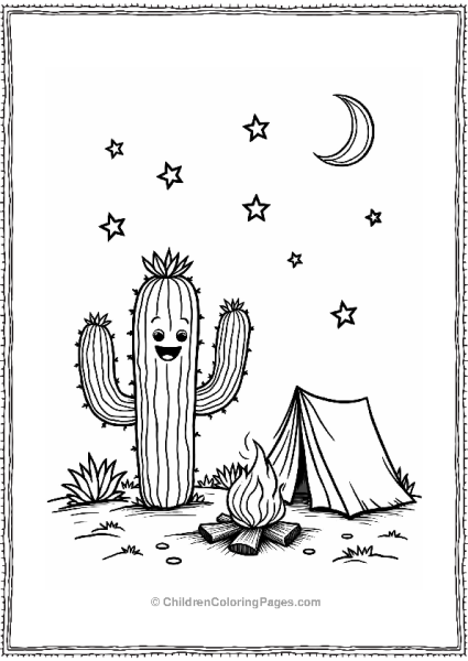 Cactus Camping Under The Stars Free PDF Printable