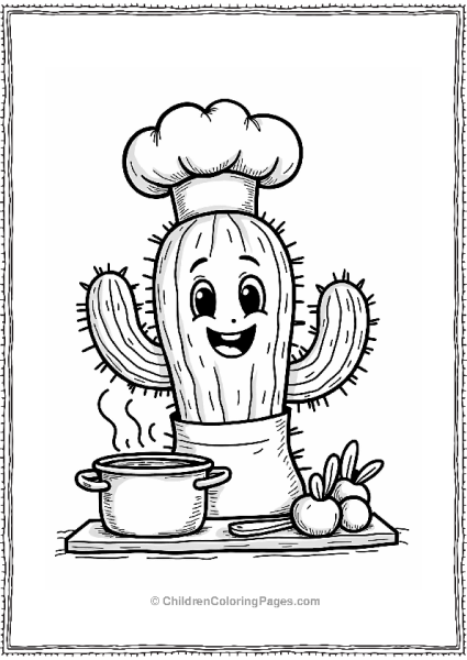 Cactus Chef Cooking In The Kitchen Free PDF Printable