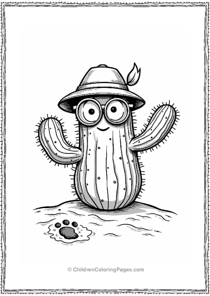 Cactus Detective With Magnifying Glass Free PDF Printable