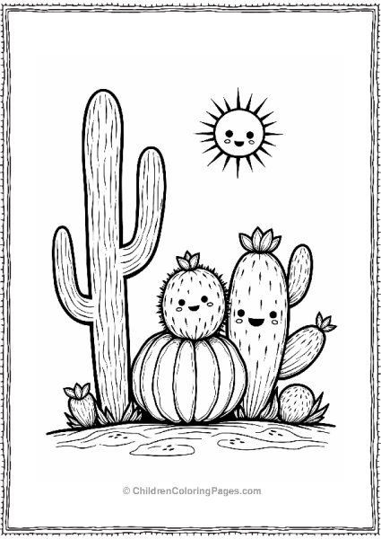 Cactus Family Gathering Under The Sun Free PDF Printable