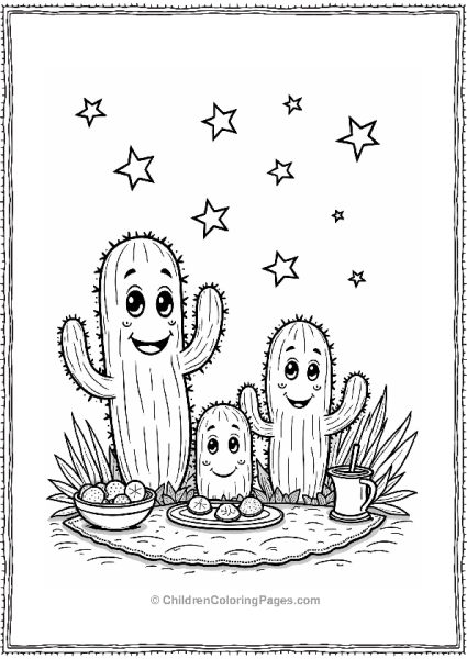 Cactus Family Picnic Under The Stars Free PDF Printable