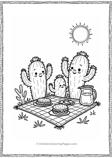 Cactus Family Picnic Under The Sun Free PDF Printable