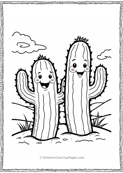 Cactus Friends At Sunset Free PDF Printable