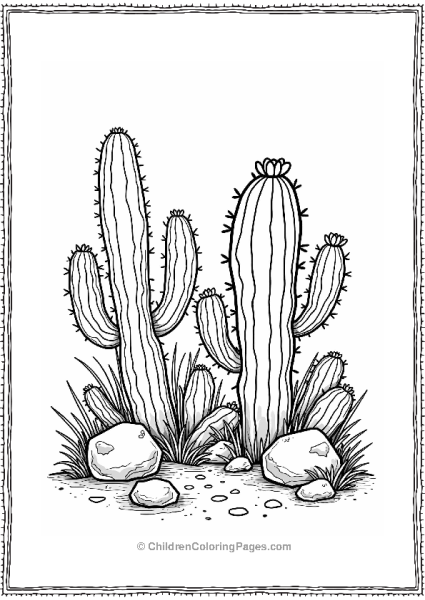 Cactus Garden With Unique Shapes Free PDF Printable