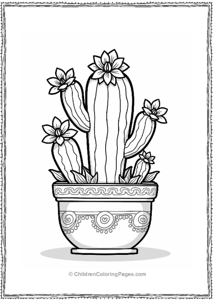 Cactus In A Flower Pot Free PDF Printable