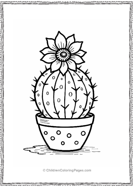 Cactus In A Polka Dotted Pot Free PDF Printable