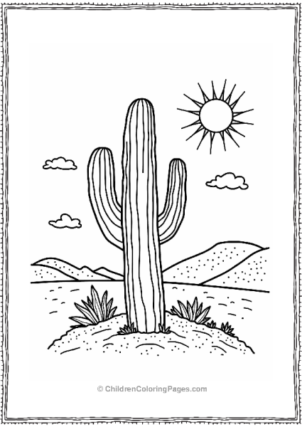 Cactus In A Sunny Desert Free PDF Printable