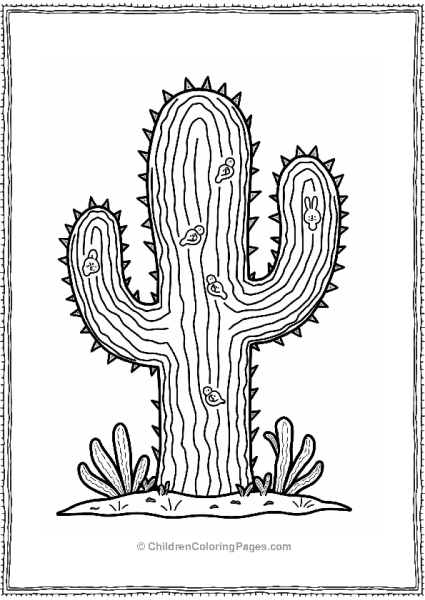 Cactus Maze Coloring Page Free PDF Printable