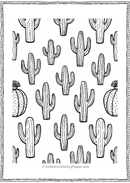 Cactus Patterns For Coloring Free PDF Printable