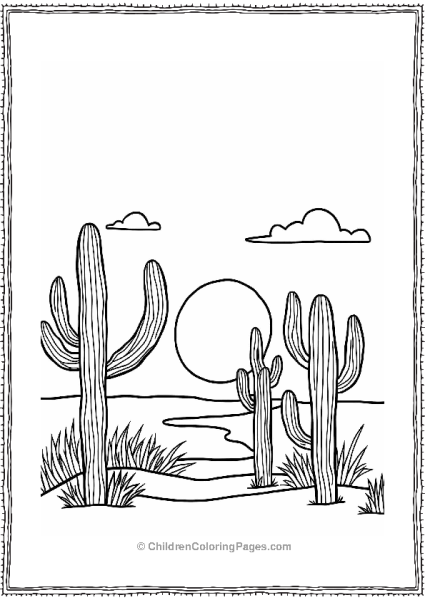 Cactus Sunset Silhouettes Free PDF Printable