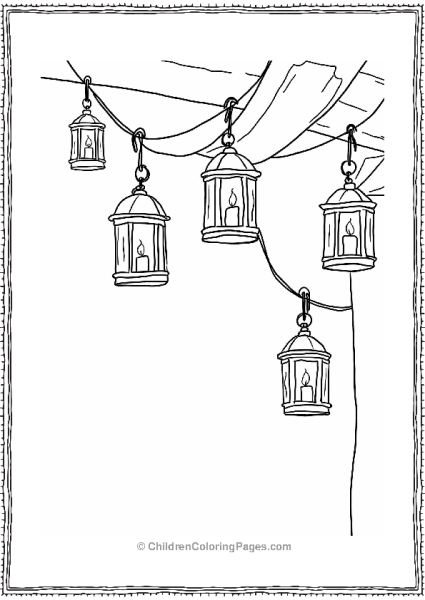 Candlelit Lanterns In A Cozy Dining Area Free PDF Printable