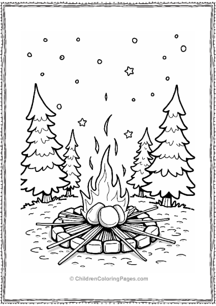 Candy Campfire With Roasting Marshmallows Free PDF Printable