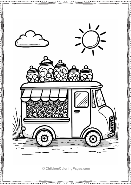 Candy Truck On A Sunny Day Free PDF Printable