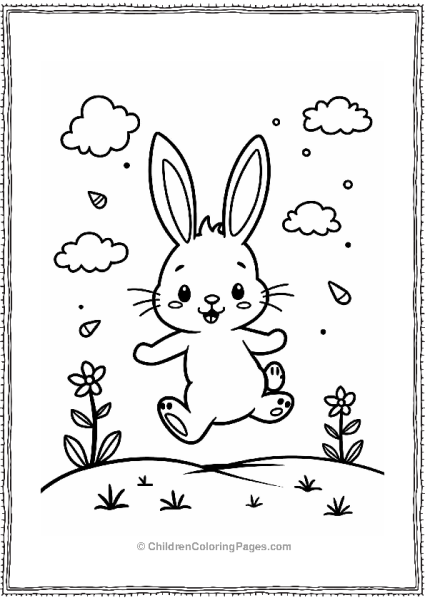 Candyland Bunny In Cotton Candy Clouds Free PDF Printable