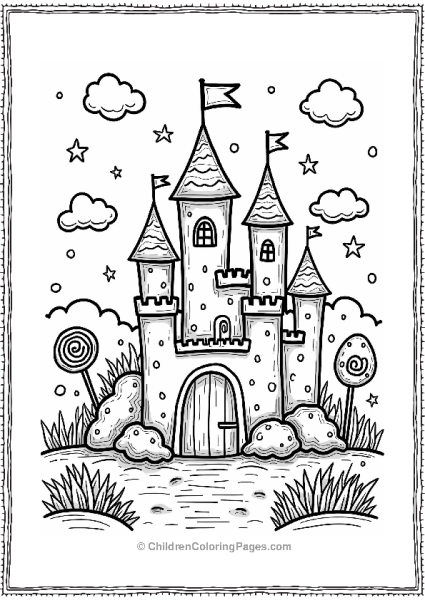 Candyland Candy Castle Illustration Free PDF Printable