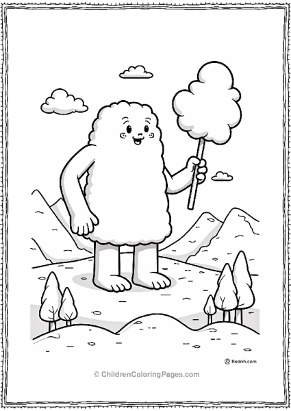 Candyland Giant With Cotton Candy On A Cloud Free PDF Printable