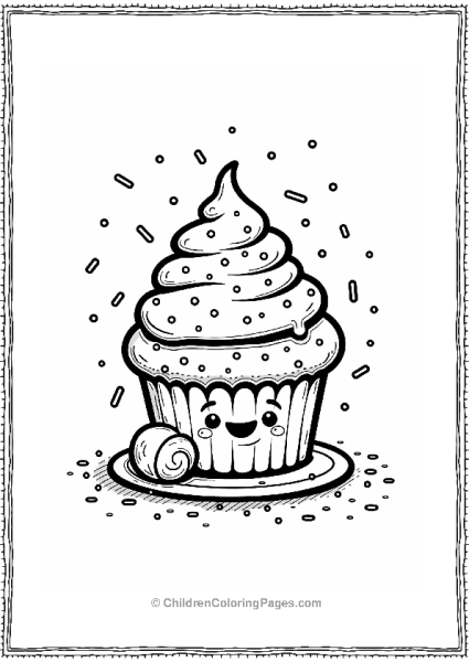 Candyland Joyful Character With Cupcake Free PDF Printable