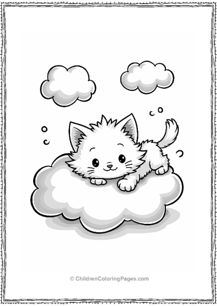 Candyland Kitten On Cotton Candy Cloud Free PDF Printable