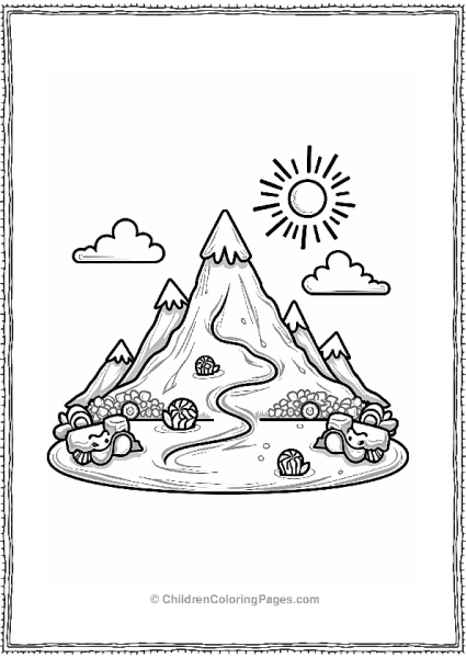 Candyland Marshmallow Mountain Scene Free PDF Printable