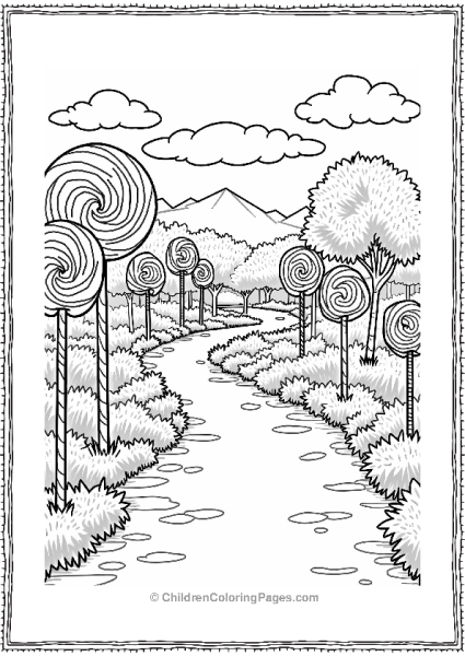 Candyland Pathway Through Lollipop Forest Free PDF Printable