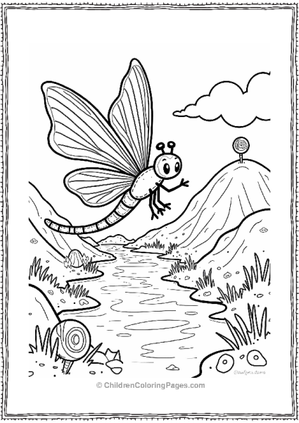 Candyland With A Dragonfly Over Chocolate River Free PDF Printable