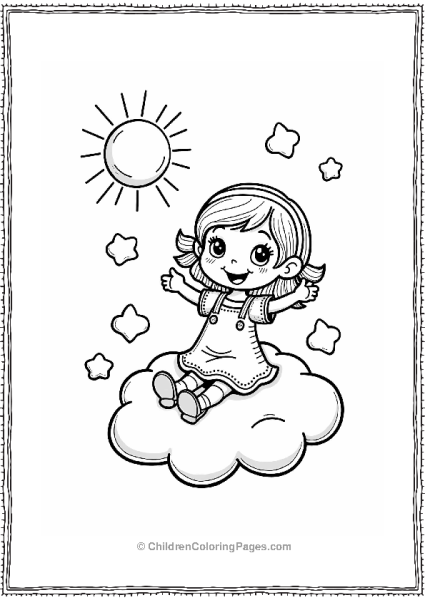 Candyland With A Girl On A Cotton Candy Cloud Free PDF Printable