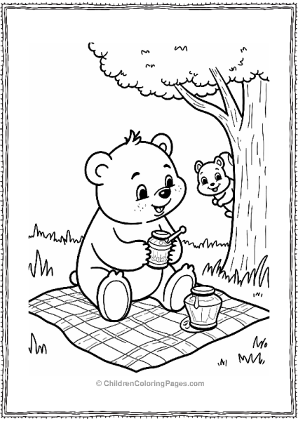 Cartoon Network Cartoon Bear Enjoying Honey Free PDF Printable