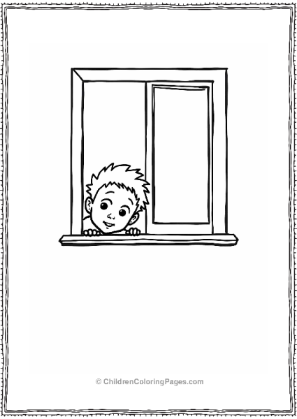 Cartoon Kevin Peeking Through The Window Free PDF Printable