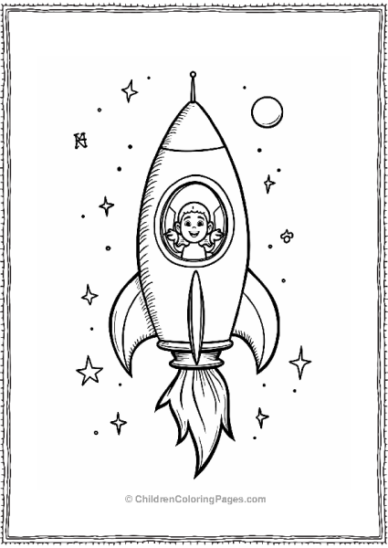 Cartoon Network Character In A Space Rocket Free PDF Printable