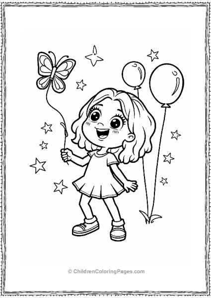 Cartoon Network Character With Balloons And Butterflies Free PDF Printable