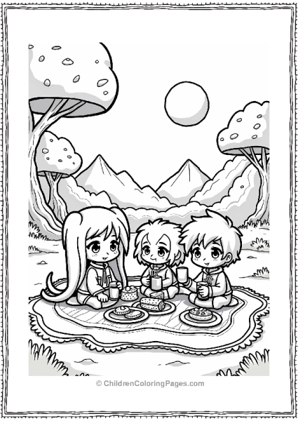 Cartoon Network Characters Picnic On An Alien Planet Free PDF Printable