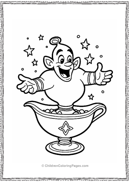 Cartoon Network Genie With Colorful Stars Free PDF Printable