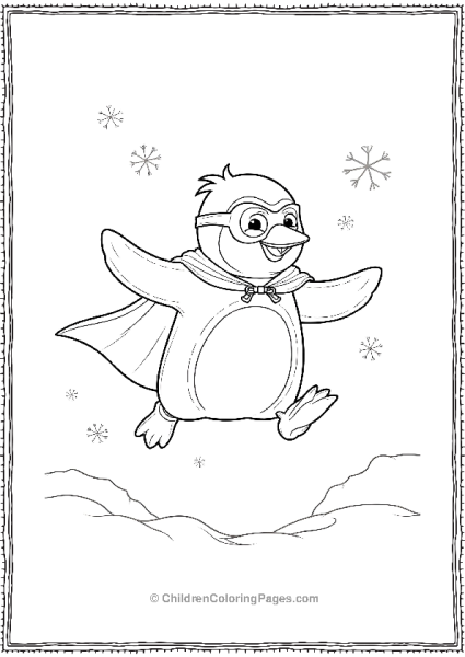 Cartoon Penguin Superhero Scaled Free PDF Printable