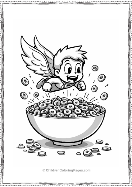 Cartoon Network Cartoon Superhero In A Bowl Of Cereal Free PDF Printable